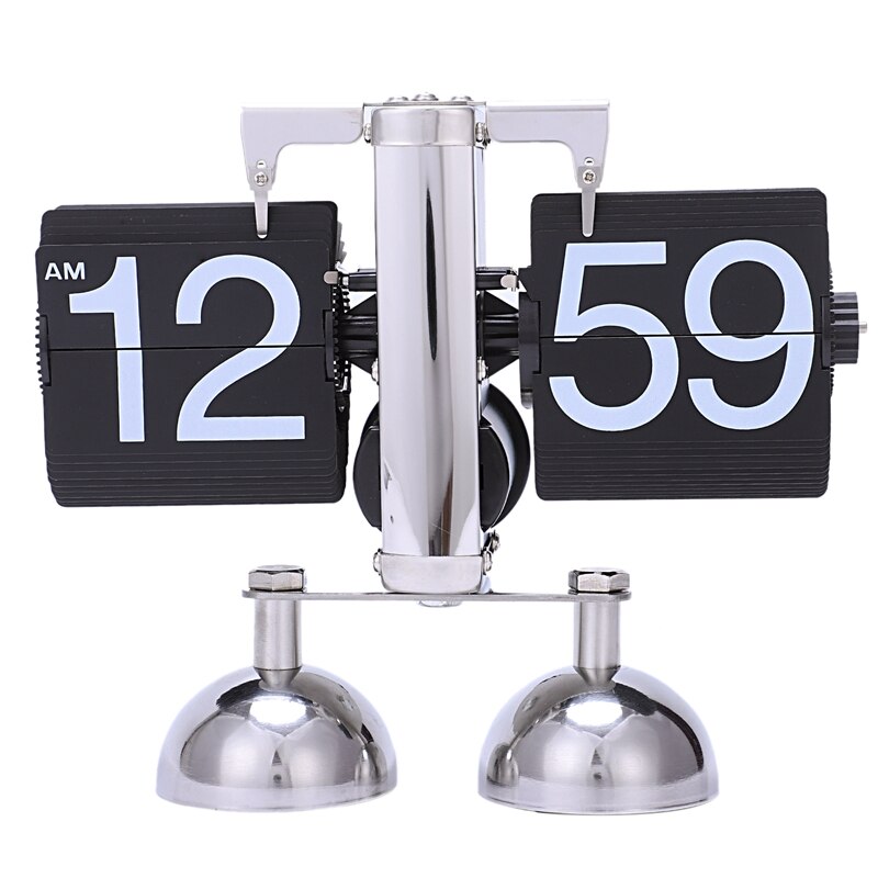 Vintage rétro horloge à bascule échelle moderne numérique Auto Page tournant double support horloges à bascule décor à la maison bureau Table horloge à Quartz: Default Title