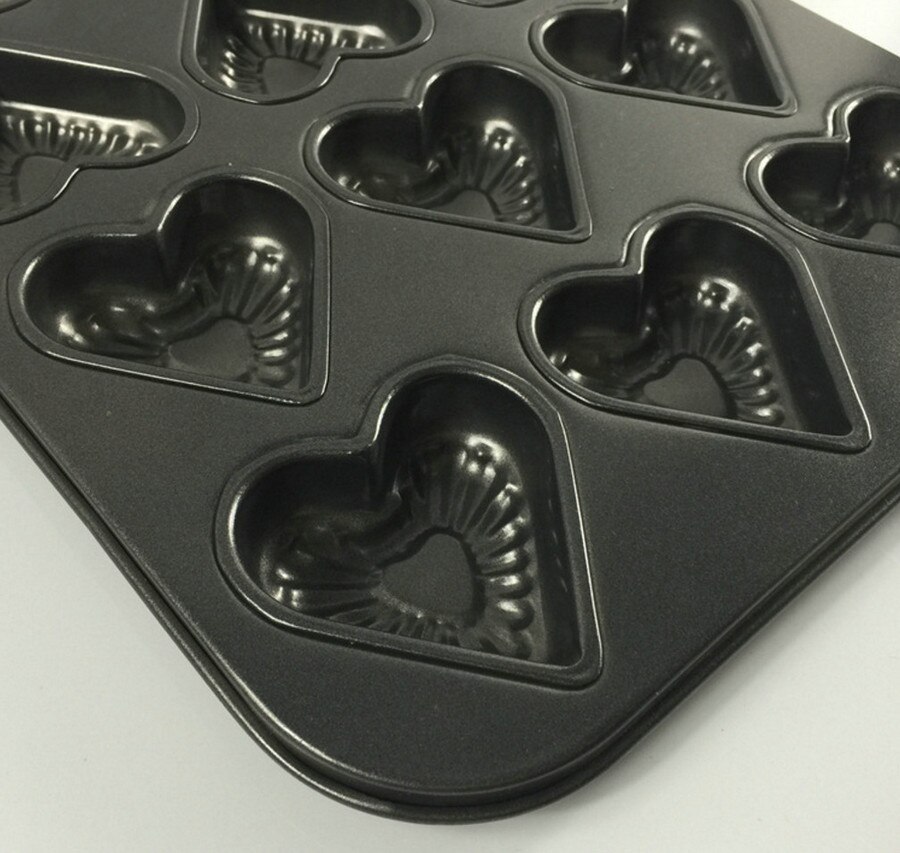 bake pan Teflon coating 12 heart cake maker muffin cake mould cake pan depth 2.5 cake baking dies