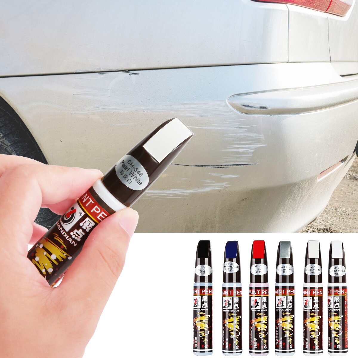 12ml 6 Colors Car Paint Scratch Repair Pen Auto Car Coat Touch Up Scratch Fix It Clear Painting Pen