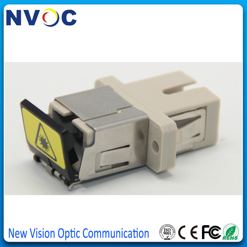 5Pcs/Lot,SC UPC APC Simplex Metal Cover Shutter Fiber Optic Adapter,SC SM MM OM3 Shuttered Fiber Optical Coupler