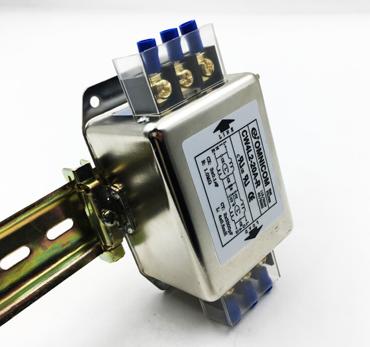 Kraftfilter 220 v 10a tvåstegs plintskena typ  cw4 l 2-6a / 10a- r: 20a / Rälstyp