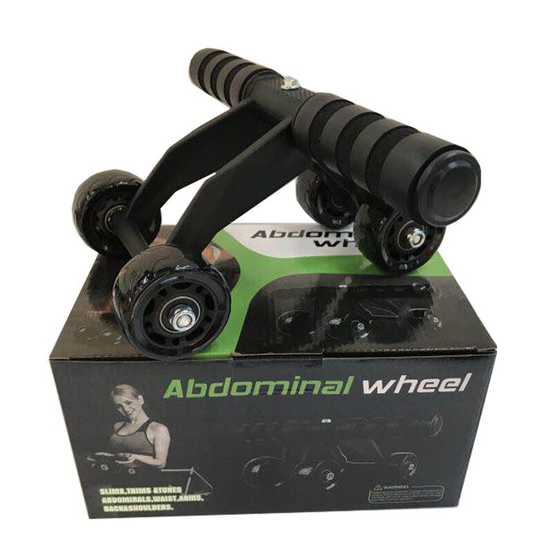 AB Roller 4 Wheel Power Abdominal Wheel Roller Trainer For Workout Fitness Gym Exercise Body Building