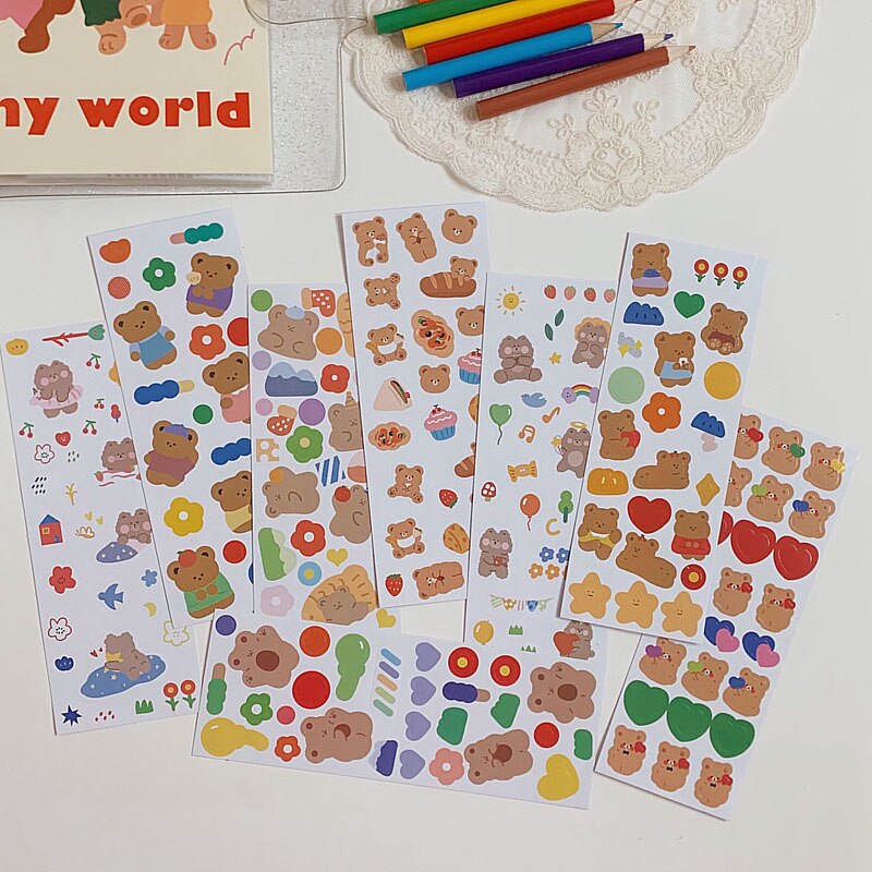eins Karikatur gummibärchen Aufkleber DIY Scrapbooking glücklich planer Müll Tagebuch schreibwaren Mädchen Tagebuch fotoalbum Dekoration aufkleber