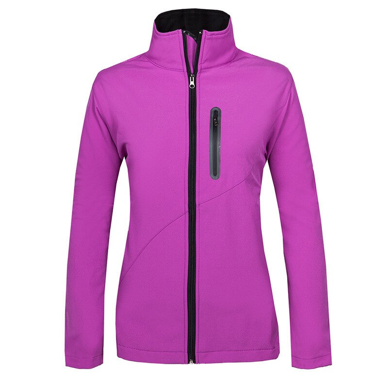 Vinter efterår vandafvisende åndbar softshell jakke kvinder vindjakke udendørs sport vandreture fleece liner chaquetas mujer: Lilla / S