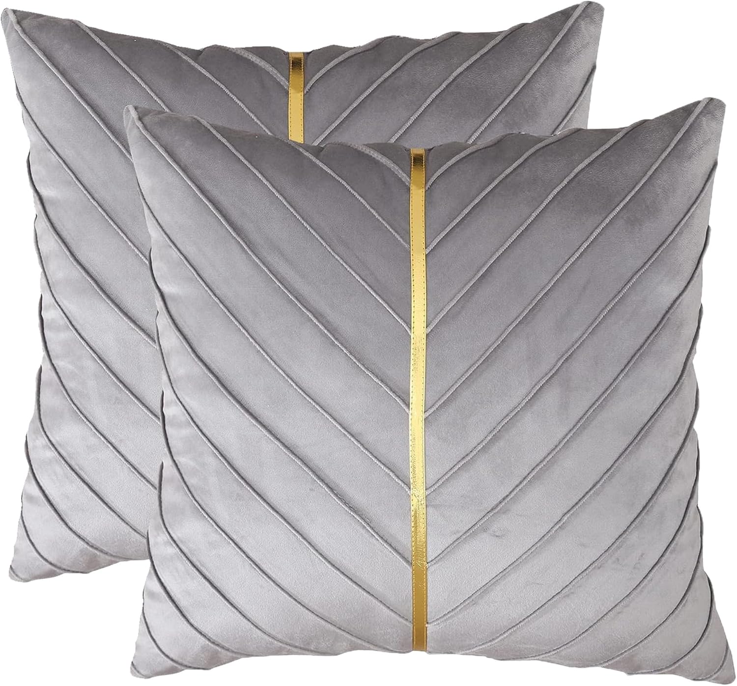 Samt-kissenbezüge,  of 2er- pack, inklusive goldfarbenem leder-weihnachtsdeko-kissenbezug, luxuriöser, moderner kissenbezug für sofas