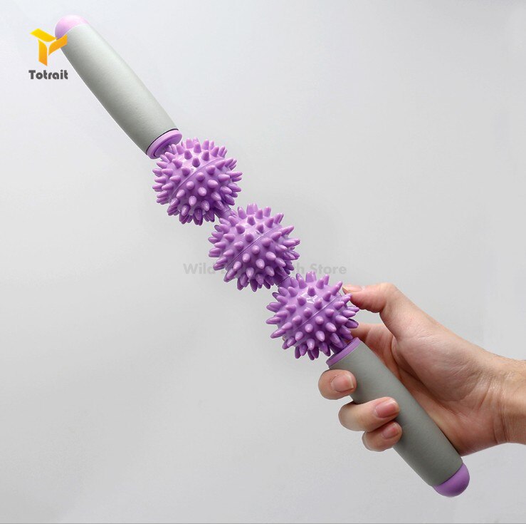 Body Massage Sticks Muscle Roller 5 Spiked Balls Trigger Portable Fitness Leg Arm Muscle Physical Therapy Relieve Yoga Roller