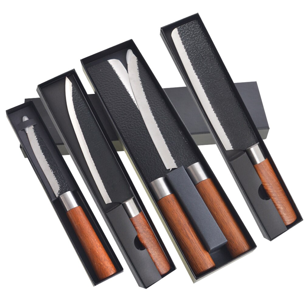 High Carbon Steel Knife Forged Hammer Chopping Knives Stainless Steel Nakiri Vegetables Meat Cleaver Japanese Cutlery Knife