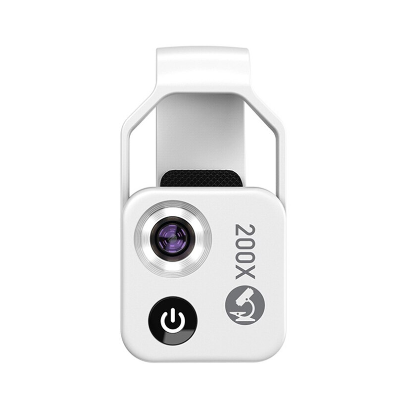 200X Telefoon Mini Pocket Microscoop Met Cpl En Led Licht, Draagbare Digitale Microscoop Camera Voor Smartphone: Goud