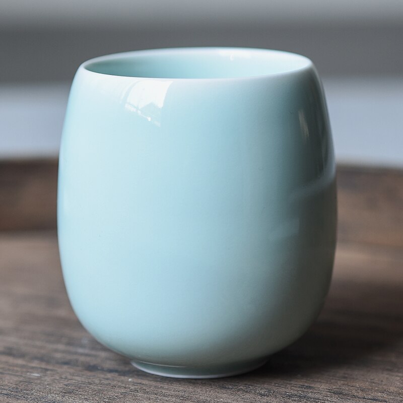 CHANSHOVA 250ml Solid Color Traditional Chinese Style Celadon Crackle Ceramic Teacup China Porcelain Small Coffee Tea Cups H318: 8