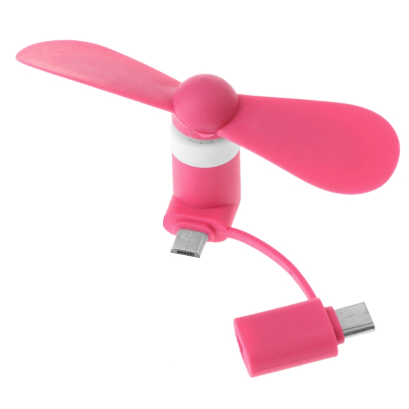 Mini Cute USB Fan Cooler Type C Removable USB-C Gadgets Low Power for Mobile Power Phone PC Laptop Cooler: Pink
