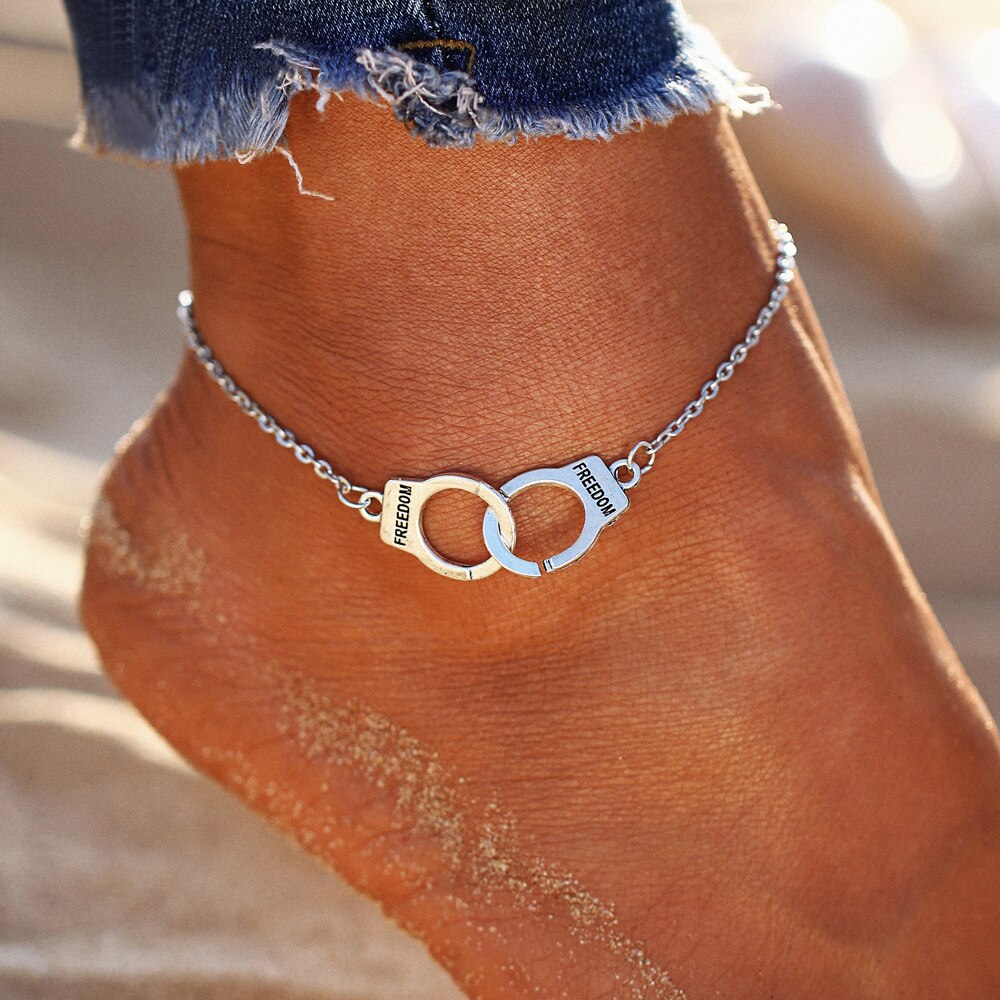 ZG offre spéciale Vintage couleur argent menottes bracelets de cheville pour les femmes bohème liberté cheville Bracelet sur la jambe pieds nus fête