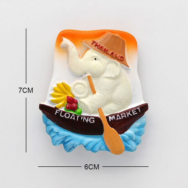 Thailand Pattaya elephant Shrimp soup 3D magnetic refrigerator paste souvenir Bangkok fridge magnets Collection home decoration: Thailand elephant