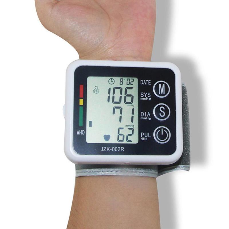 Automatisk digital lcd-display handledsblodtrycksmätare bärbar blodtrycksmätare som mäter puls blodtrycksmätare