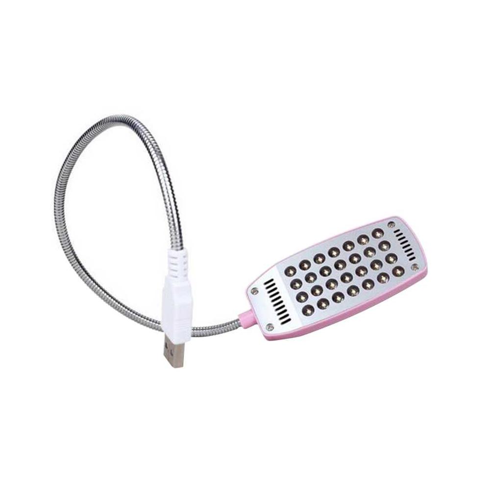 Super Bright Laptop Light 28 LED USB Light Flexible Computer Lamp Portable Desk Reading Lamp Universal Computer Light: Pink