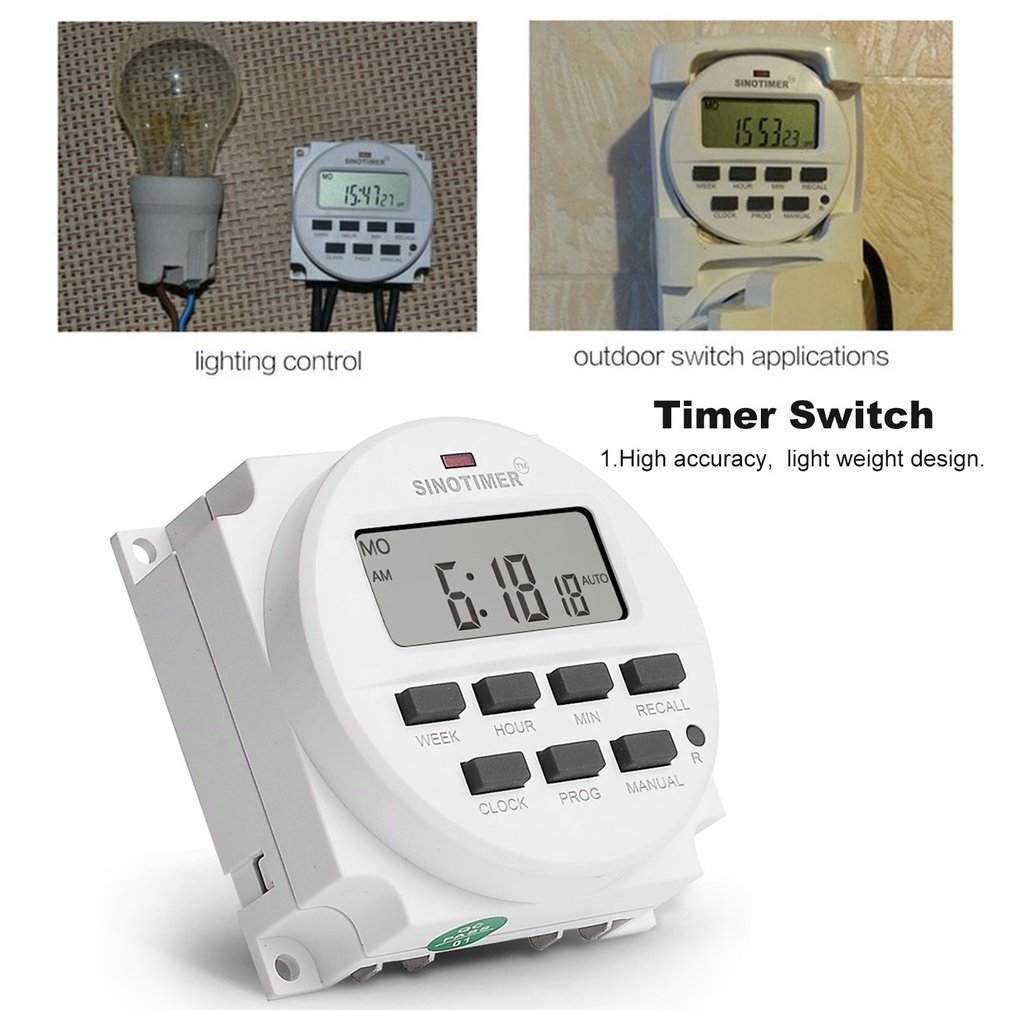 5V 12V 220V Digital Timer Switch 7 Days Weekly Programmable Time Relay Programmer Built-in Rechargeable Battery