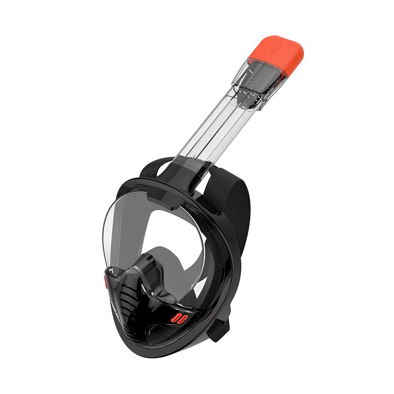Underwater Scuba Anti Fog Full Face Diving Mask Snorkeling Single Breathing Tube Scuba Diving Equipment Swim Goggles: Black / L/XL