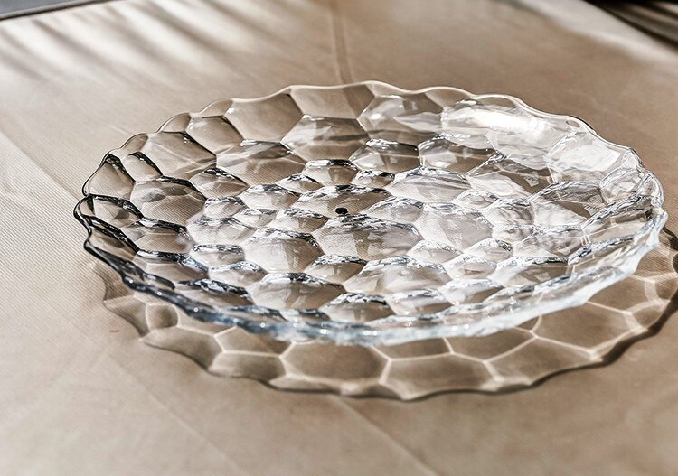 Assiette de fruits en verre de cristal Style européen, plateau ménager épais et Transparent, seau de fruits, assiette de noix séchées: 31CM