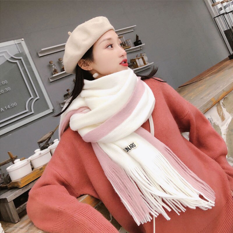 VIANOSI Women Cashmere Scarf With Tassel Lady Winter Long Scaves Warm Female Shawl: 03