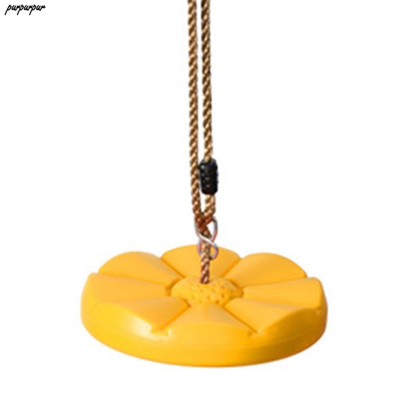 Columpio de cuerda de disco de columpio para interiores y exteriores, Columpio de cuerda de nailon ajustable, rojo para jugar con chico y niños: Amarillo