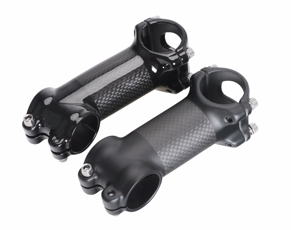 Glosy mate 3K carbono + aleación 17 grados 31,8*80/90/100/110mm bicicleta Stem MTB Roak bicicleta de carretera tallos ciclismo piezas