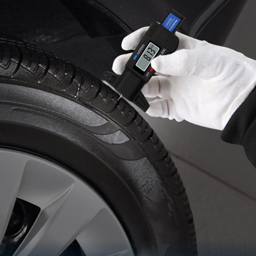 Digital bildæk dybde dybdemåler 0-25mm dæk slidbane dybdemåler målerværktøj caliper lcd display dækmåling
