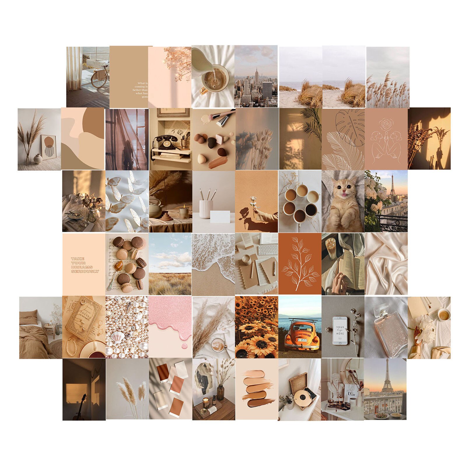 50pcs Wall Collage Kit Aesthetic Pictures Photo Art Collections Collage Rooms Bedroom Decor Door Wall Hanging Memorial Decor: A 50pcs