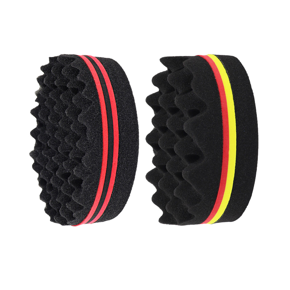 Spazzola per capelli ovale a doppio lato Magia intrecciare Spazzola in spugna Fori grandi Spazzola in spugna da barbiere intrecciare capelli afro arricciare venire strumenti per la cura dei capelli