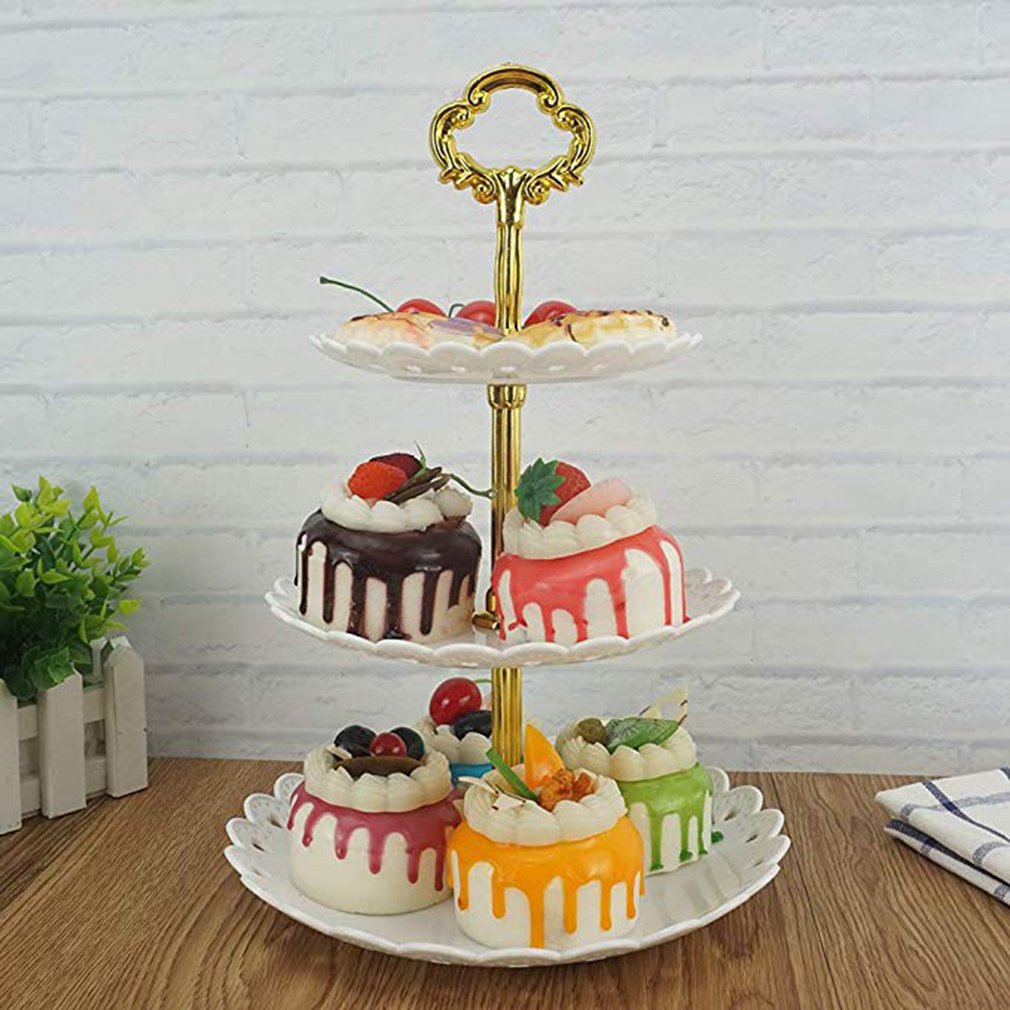 European Fruit Plate Three-Layer Snack Rack Living Room Fruit Bowl Wedding Cake Rack Birthday Cake Rack Candy Rack