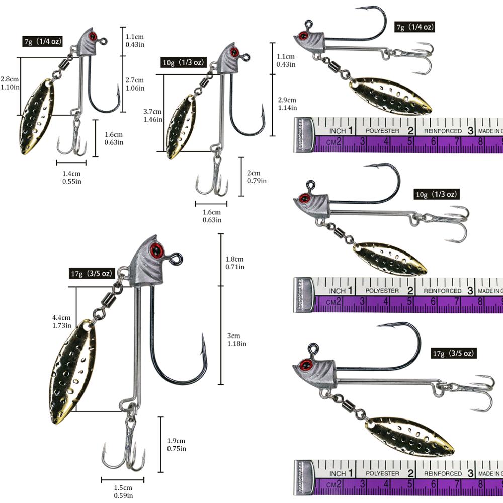 Anzuelo de pesca de plomo con púas, 1 unidad, 7g, 10g, 17g