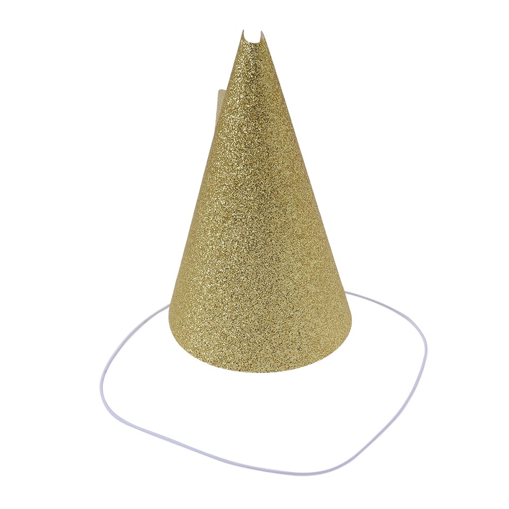 12pcs Glittering Birthday Hats Party Crown Hats Prince and Party Decoration with Strap (Golden)