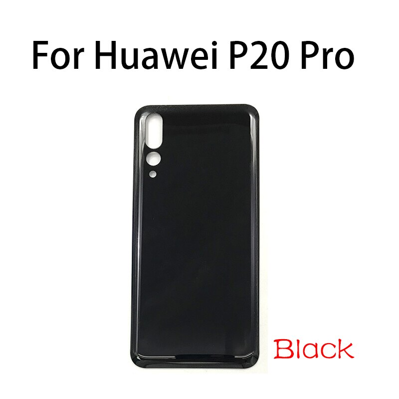 Terug Battery Cover Glas Voor Huawei P20 Pro Met Sticker: For P20 Pro Black