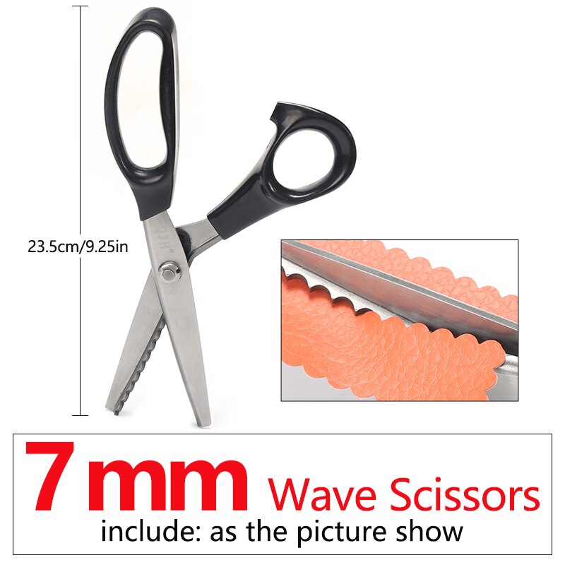 Triangular And Round Tooth/Household Clothing Scissors, Sewing Fabric/Leather Craft/Paper Decoration/Garment Making: Wave scissors 7mm