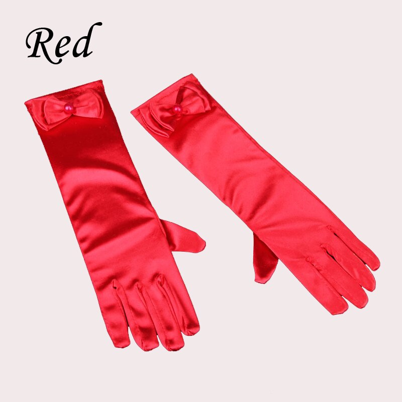 Cosplay Handschuhe für Mädchen Lange Prinzessin Handschuhe Mädchen Handschuhe Geburtstag Hochzeit Kleid Satin Handschuh mit Bogen Kostüm Zubehör: 1