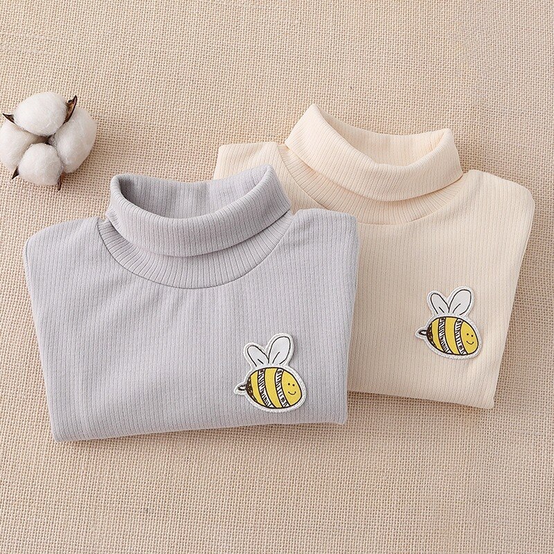 Kinderkleding Jongens Meisjes Katoenen Warme Winter Herfst Kleding Half Hoge Kraag Shirt Baby Accessoires