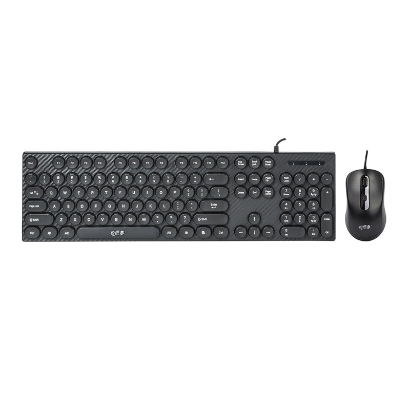 Acaciabonen complex gram cirkel typemachine toetskap-stijl bedraad usb toetsenbord computer kantoor zakelijk toetsenbord en muis kit