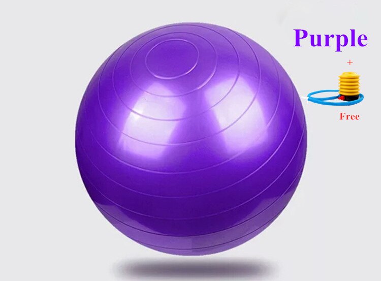 55/65/75/85cm para hacer ejercicios PVC bolas Bola de Yoga gruesa a prueba de explosión ejercicio gimnasio en casa de deportes equipo Pilates equilibrio bola: 45cm Purple