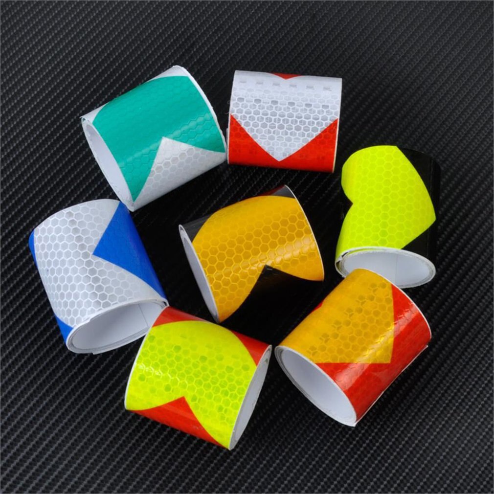 5CM Width Long Self-adhesive PVC Reflective Safety Warning Tape Road Traffic Construction Site Reflective Arrow