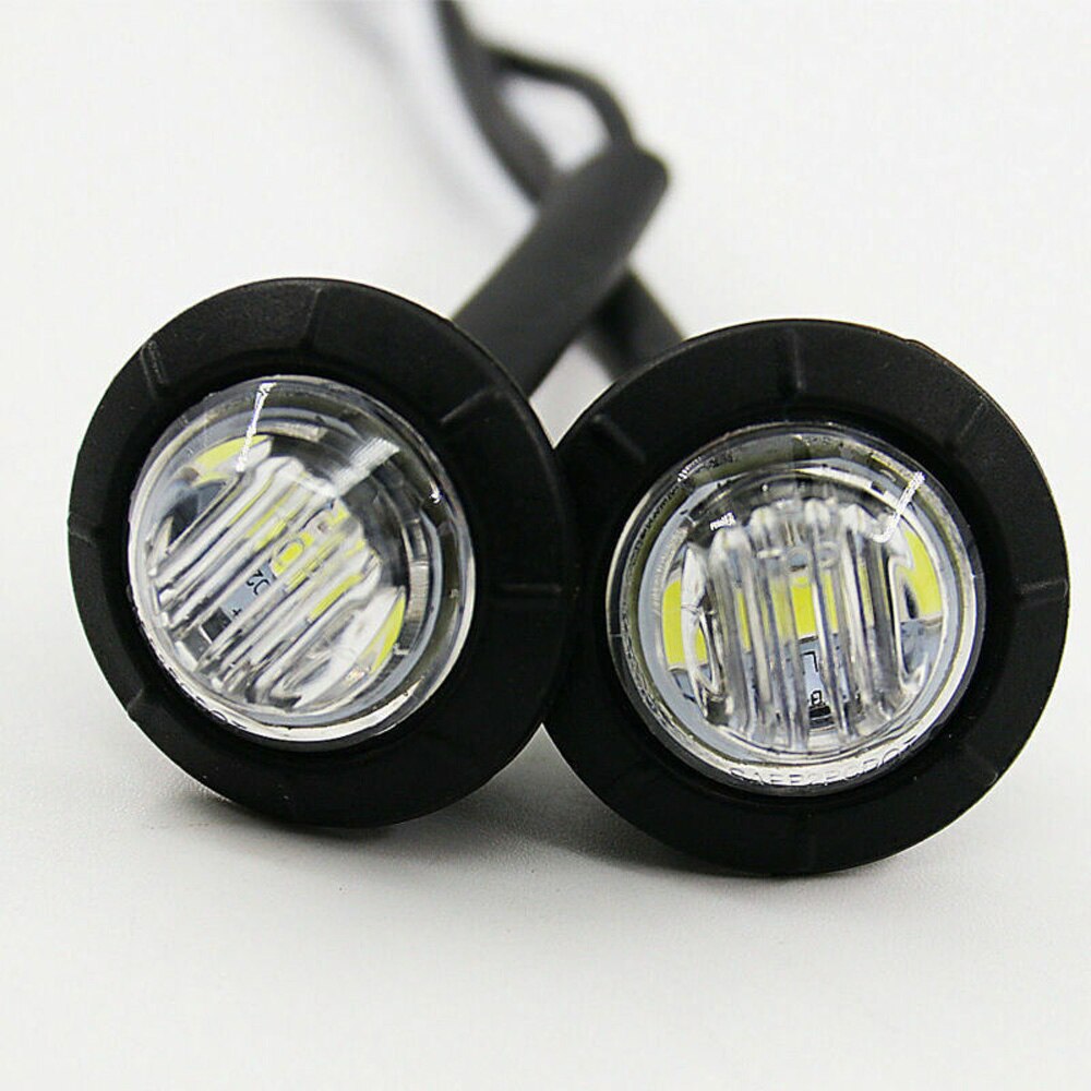 Lastbil blinkers 4 st 12v rund led lampa bil auto vit inbyggd