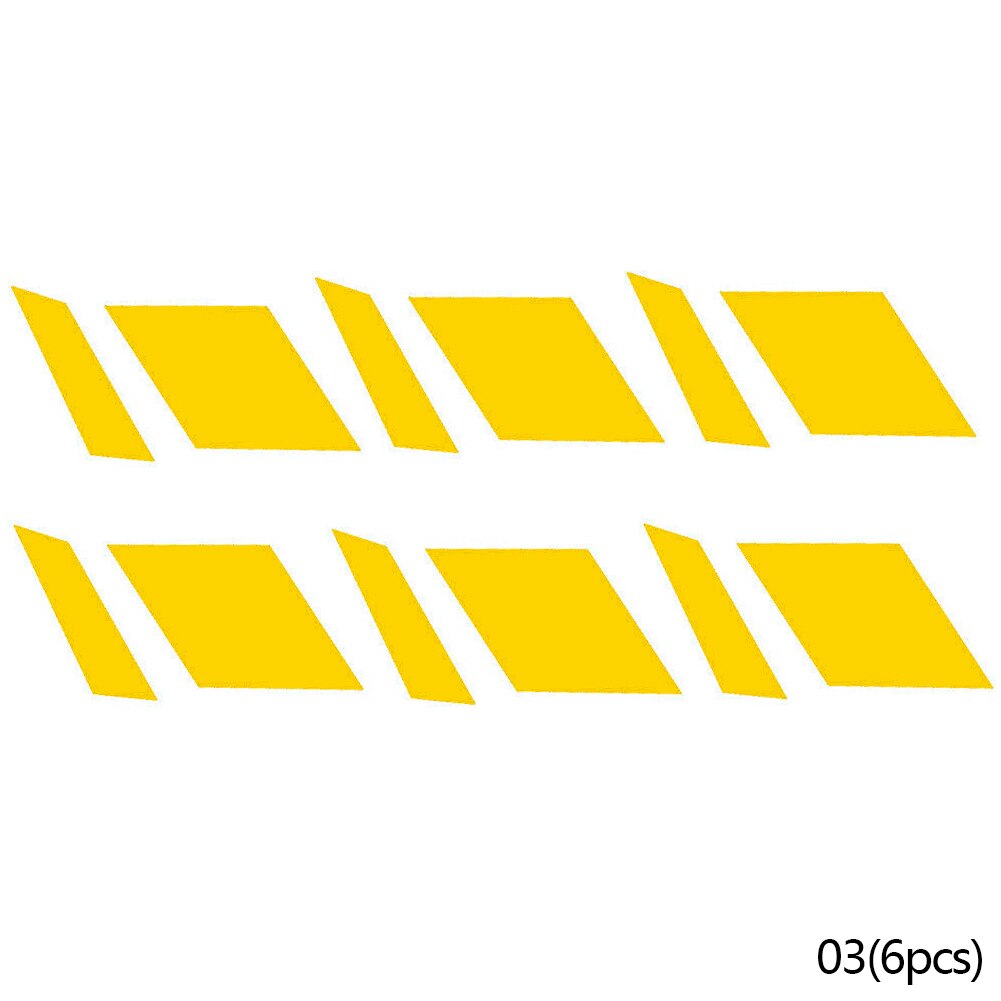 6 Pcs Traffic Safety Warning Tape Reflective Car Wheel Rim Vinyl Decal Sticker Waterproof Reflective Sticker For 18"-21": Yellow
