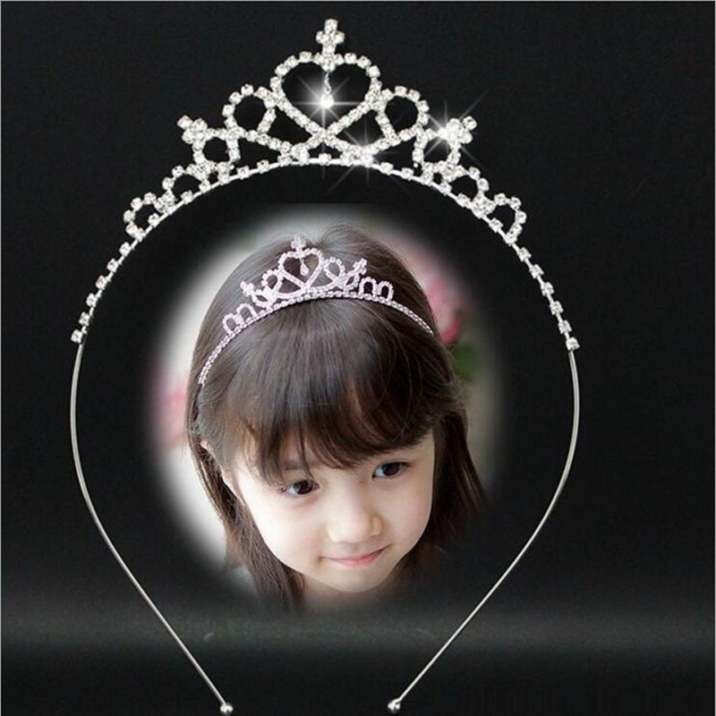 ¡NOVEDAD DE ! Tiara bonita con forma de corazón y Corona de princesa, diadema de diamantes de imitación, accesorios para el pelo, joyería para niña de boda diadema para dama de honor