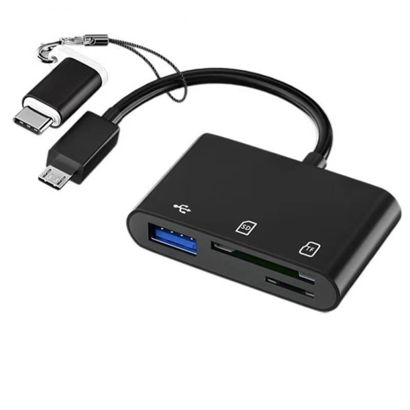 Type-C Adapter TF CF SD Geheugenkaartlezer OTG Schrijver Compact Flash USB-C Voor IPad Pro Huawei Voor Macbook USB Type C Kaartlezer: Blauw