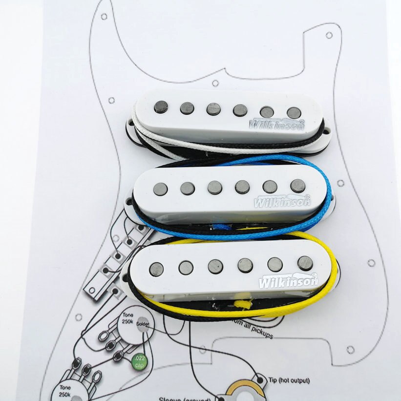Wilkinson Wvs 60's Alnico5 Sss Single Coil Gitaar Pickups Met Alpha 250K Koperen As Bedrading Kit Voor-Stra /1 Set