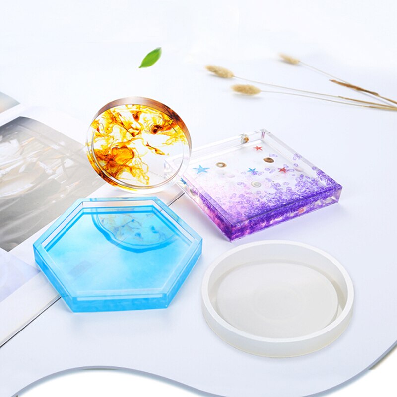 1pcs Coaster Resin Silicone Cup Mat Pad Mold Jewelry Making Epoxy Mould Tool Craft