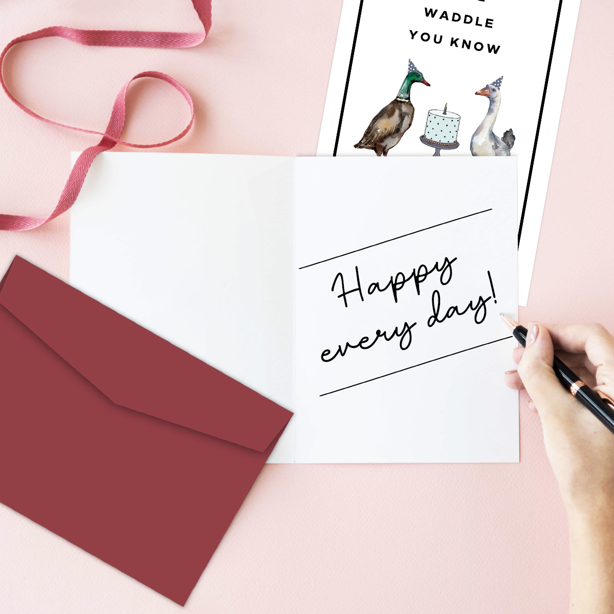 1 Set Funny Duck Birthday Card For Him Her,Well Waddle You Know It's A Birthday Card, Happy Birthday Greeting Card with Envelope