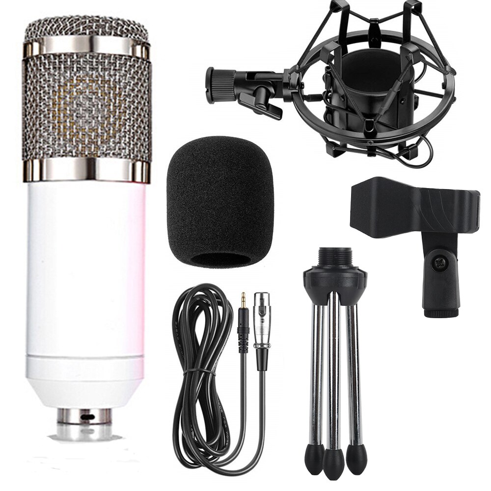 Micrófono electrónico de ordenador Gevo BM800, condensador de trípode de investigación de micrófono de 3,5mm con cable, karaoke portátil