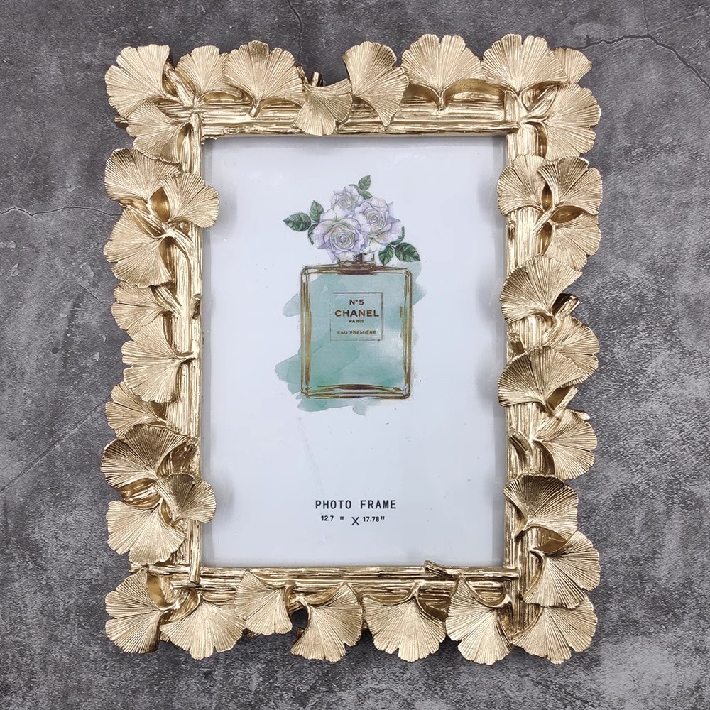 Ginkgo Leaf Resin Picture Frame, Graduation Photo Frame: 6 inch / Yellow