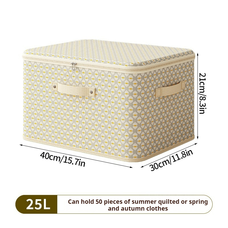 Klesoppbevaringspose med glidelås stor kapasitet sammenleggbar bagasjeflyttingspose med håndtak støvtett dyneoppbevaringspose: Gul