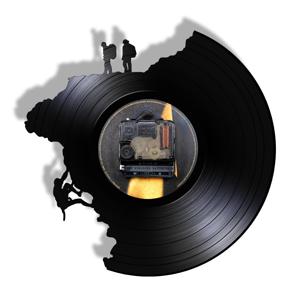 Escalador de roca negro vinilo LP disco colgante Reloj de pared escalada Color cambiante lámpara de noche montañismo LED retroiluminación Saat