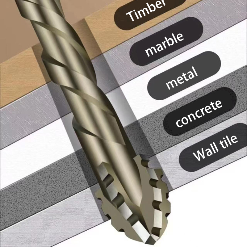 Four-edge Sawtooth Drill Bit Upgraded For Tile Drilling Concrete Special Electric 6mm Ultra-high Hardness Drill Bit Set