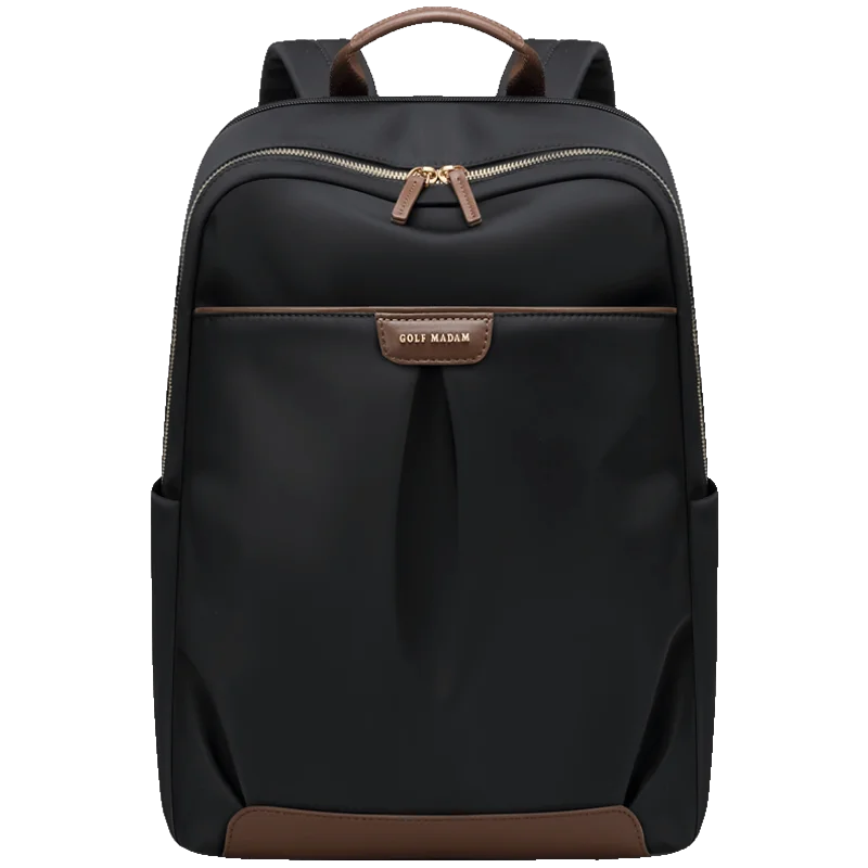 GOLF Laptop Backpack Women 15 Inch Waterproof Black Travel Backpacks Zipper Business Commuter Computer Bags: black